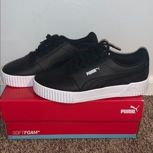 Puma Black Leather Carina L sneakers